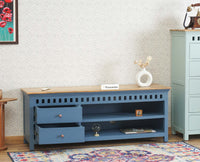 Alexandria Solid Wood TV Cabinet- Two Drawer Furniselan China-Blue