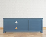 Alexandria Solid Wood TV Cabinet- Two Drawer Furniselan China-Blue