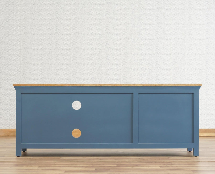 Alexandria Solid Wood TV Cabinet- Two Drawer Furniselan China-Blue