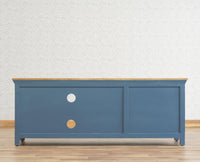 Alexandria Solid Wood TV Cabinet- Two Drawer Furniselan China-Blue