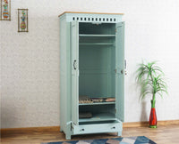 Alexandria Solid Wood Wardrobe Two Drawer Two Door Furniselan Silt-Green