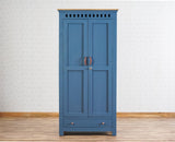 Alexandria Solid Wood Wardrobe Two Drawer Two Door Furniselan China-Blue
