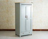 Alexandria Solid Wood Wardrobe Two Drawer Two Door Furniselan - Cool Grey