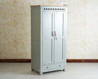 Alexandria Solid Wood Wardrobe Two Drawer Two Door Furniselan - Cool Grey