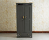 Alexandria Solid Wood Wardrobe Two Drawer Two Door Furniselan- Slate Grey