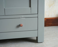 Alexandria Solid Wood Wardrobe Two Drawer Two Door Furniselan - Cool Grey