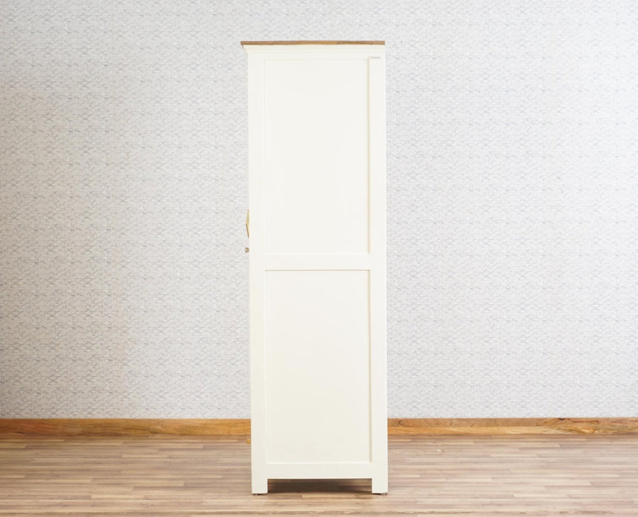 Alexandria Solid Wood Wardrobe Two Drawer Two Door Furniselan - Frosty White