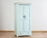 Alexandria Solid Wood Wardrobe Two Drawer Two Door Furniselan Silt-Green