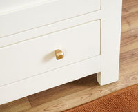Alexandria Solid Wood Wardrobe Two Drawer Two Door Furniselan Milky-White