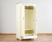 Alexandria Solid Wood Wardrobe Two Drawer Two Door Furniselan Milky-White