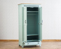 Alexandria Solid Wood Wardrobe Two Drawer Two Door Furniselan Silt-Green