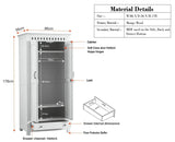 Alexandria Solid Wood Wardrobe Two Drawer Two Door Furniselan - Cool Grey
