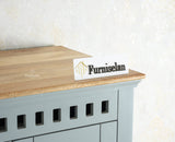 Alexandria Solid Wood Wardrobe Two Drawer Two Door Furniselan - Cool Grey