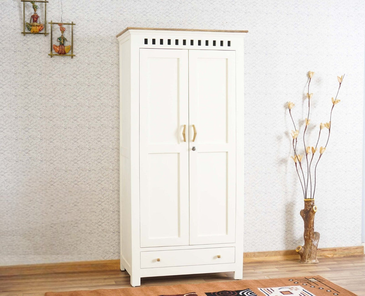 Alexandria Solid Wood Wardrobe Two Drawer Two Door