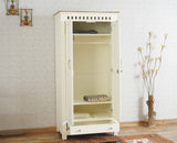Alexandria Solid Wood Wardrobe Two Drawer Two Door Furniselan - Frosty White