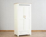 Alexandria Solid Wood Wardrobe Two Drawer Two Door Furniselan - Frosty White
