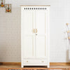 Alexandria Solid Wood Wardrobe Two Drawer Two Door Furniselan Milky-White