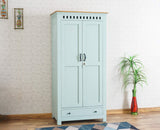 Alexandria Solid Wood Wardrobe Two Drawer Two Door Furniselan Silt-Green