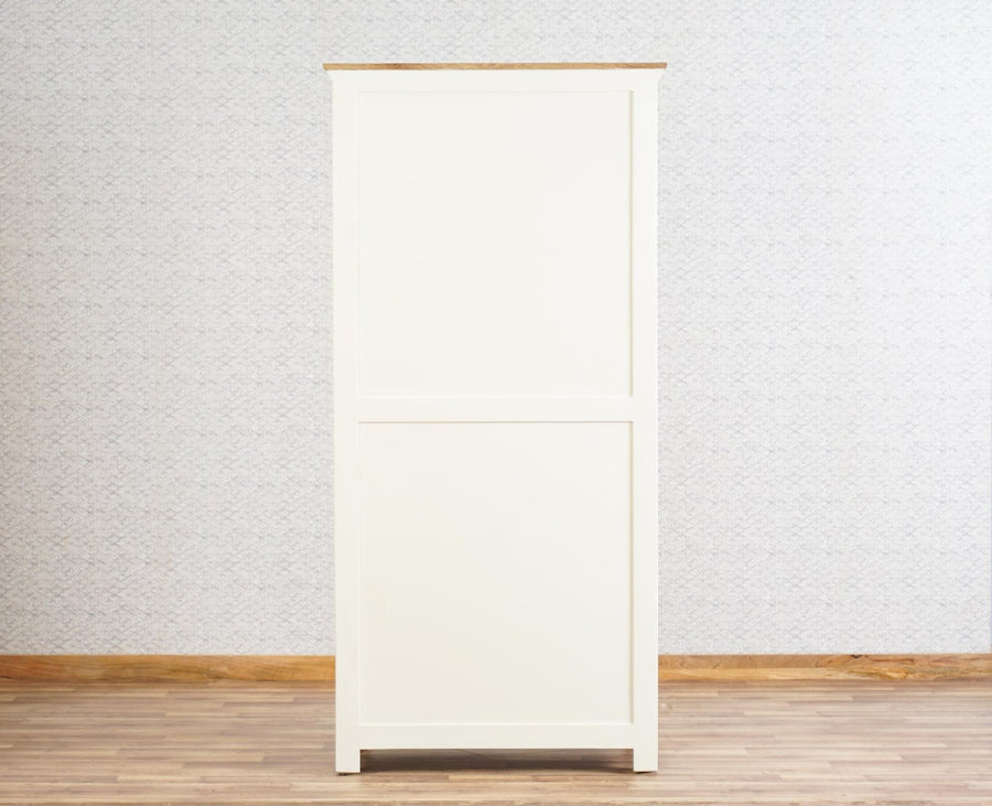Alexandria Solid Wood Wardrobe Two Drawer Two Door Furniselan - Frosty White