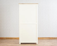 Alexandria Solid Wood Wardrobe Two Drawer Two Door Furniselan Milky-White