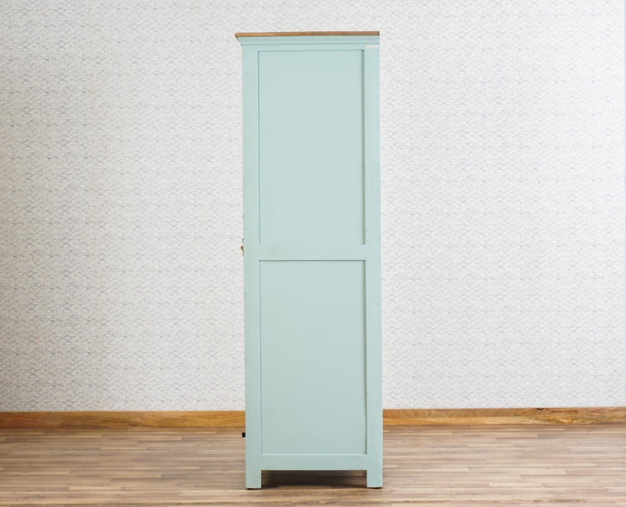 Alexandria Solid Wood Wardrobe Two Drawer Two Door Furniselan Silt-Green