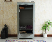 Alexandria Solid Wood Wardrobe Two Drawer Two Door Furniselan - Cool Grey