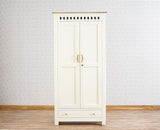 Alexandria Solid Wood Wardrobe Two Drawer Two Door Furniselan - Frosty White