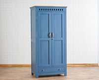 Alexandria Solid Wood Wardrobe Two Drawer Two Door Furniselan China-Blue