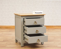 Alexandria Wooden Bedside Table Furniselan Cool-Grey