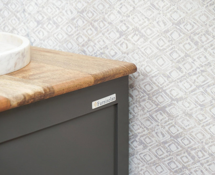 Alexandria Wooden Bedside Table Furniselan Slate-Grey