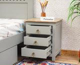 Alexandria Wooden Bedside Table Furniselan Cool-Grey