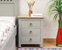 Alexandria Wooden Bedside Table Furniselan Cool-Grey