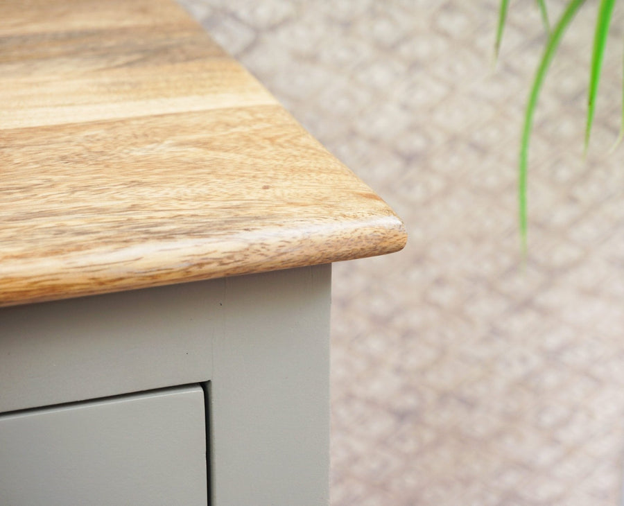 Alexandria Wooden Bedside Table Furniselan Cool-Grey