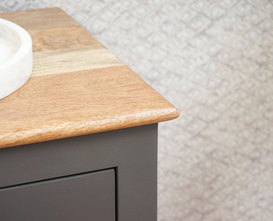 Alexandria Wooden Bedside Table Furniselan Slate-Grey