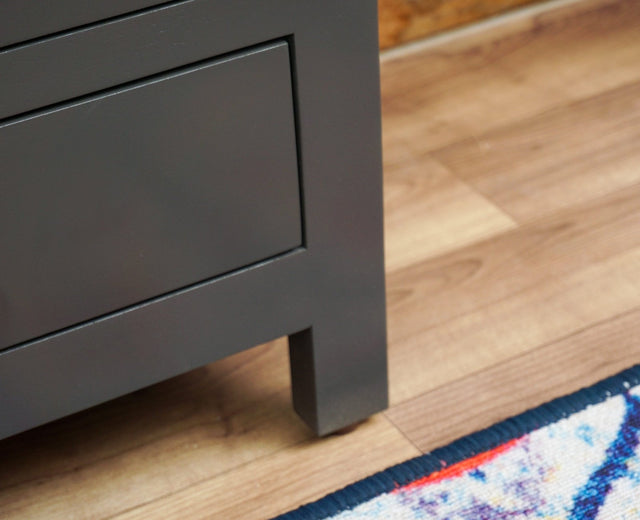 Alexandria Wooden Bedside Table Furniselan Slate-Grey