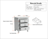 Alexandria Wooden Bedside Table Furniselan Cool-Grey