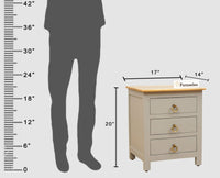 Alexandria Wooden Bedside Table Furniselan Cool-Grey