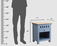 Alexandria Wooden Bedside Table One Drawer Furniselan  China-Blue