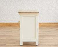Alexandria Wooden Bedside Table One Drawer Furniselan Milky-White
