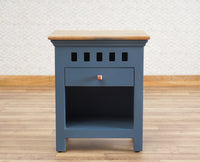 Alexandria Wooden Bedside Table One Drawer Furniselan  China-Blue
