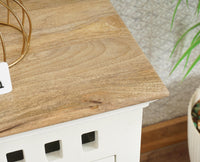 Alexandria Wooden Bedside Table One Drawer Furniselan Milky-White