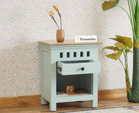 Alexandria Wooden Bedside Table One Drawer Furniselan Silt-Green