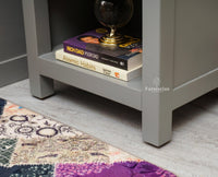 Alexandria Wooden Bedside Table One Drawer Furniselan Cool-Grey