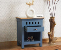 Alexandria Wooden Bedside Table One Drawer Furniselan  China-Blue