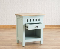 Alexandria Wooden Bedside Table One Drawer Furniselan Silt-Green