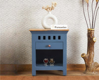 Alexandria Wooden Bedside Table One Drawer Furniselan  China-Blue