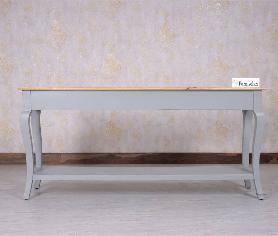 Alexandria Wooden Console Table Three Drawer - Console Table - Furniselan Cool-Grey