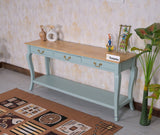 Alexandria Wooden Console Table Three Drawer - Console Table - Furniselan Silt-Green