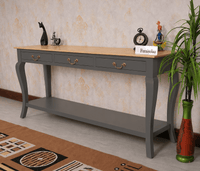 Alexandria Wooden Console Table Three Drawer - Console Table - Furniselan Slate-Grey