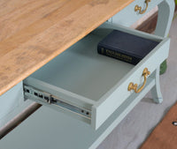 Alexandria Wooden Console Table Three Drawer - Console Table - Furniselan Silt-Green